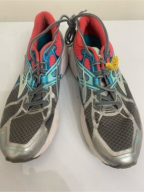 Brooks Ravenna 7 Women's Gray Teal Coral Running Sneakers Size 10.5